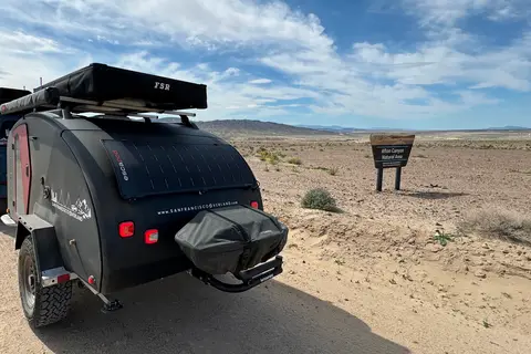 Lucy, our 2024 Escapod Voyager TOPO2 w/ FSR Premium Hybrid Roof Top Tent