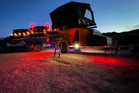 Lucy, our 2024 Escapod Voyager TOPO2 w/ FSR Premium Hybrid Roof Top Tent