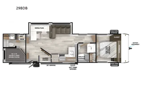 Forest River Salem 29BDB 2Bed+2Bath!