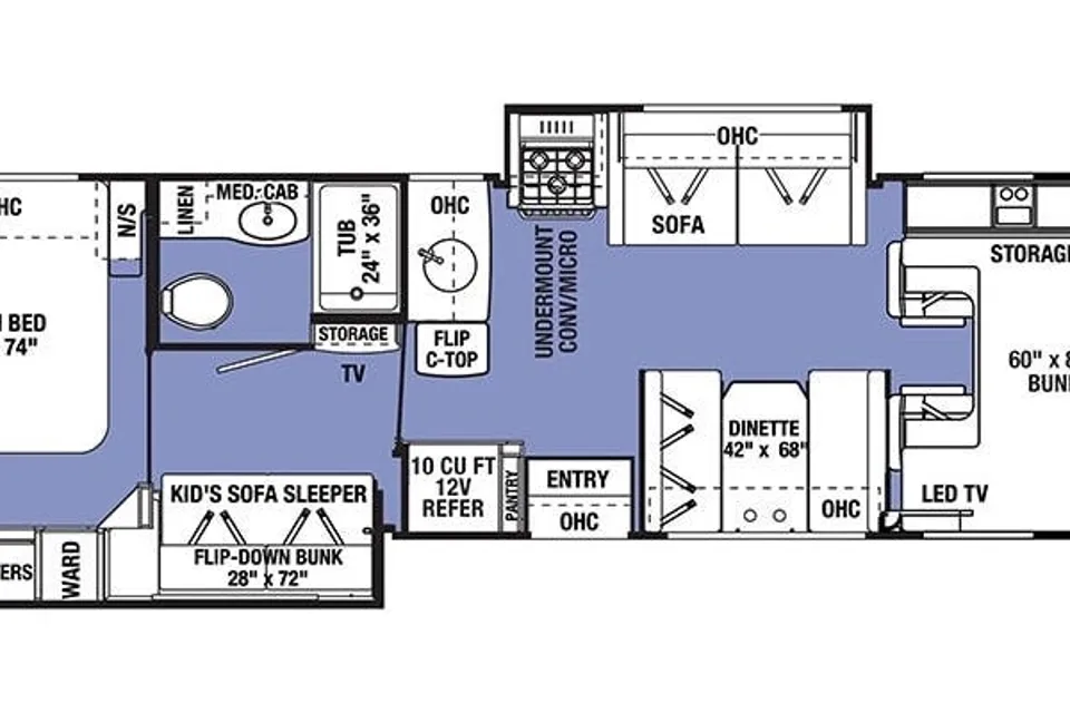 The Blue Bayou bunk house Forester Class C
