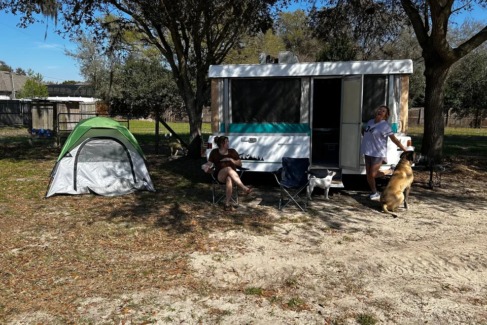Pop Up Camper and Tent Combo