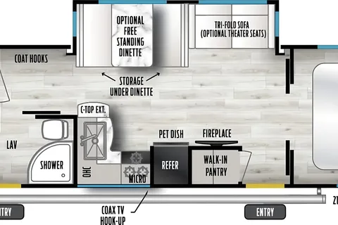 Party trailer on wheels