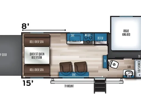 Forest River Rogue 15ft Garage ToyHauler