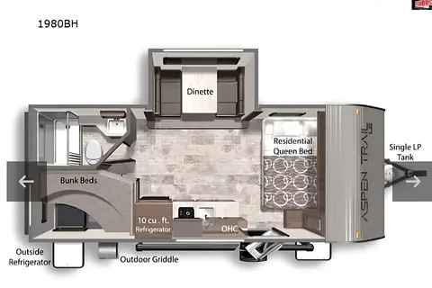 2024 Aspen with Bunks : Lightweight: Delivery Available ($85): Fully Equipped: No Prep Fee