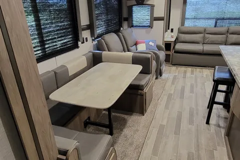 Dream RV, large rear living with TV.