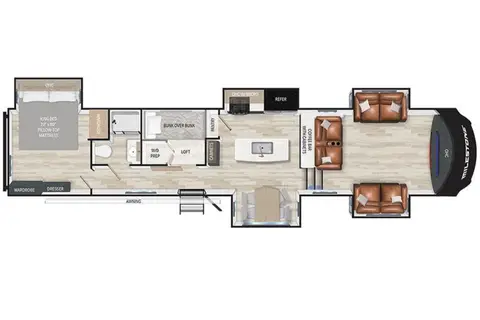 Delivered Modern Mansion on Wheels/ Heartland M-350FLMB Fifth Wheel