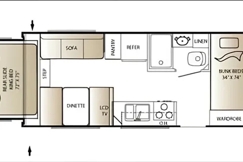 Experience Comfort and Adventure in our lightweight 2010 Keystone Outback with a king rear slide and bunk beds.