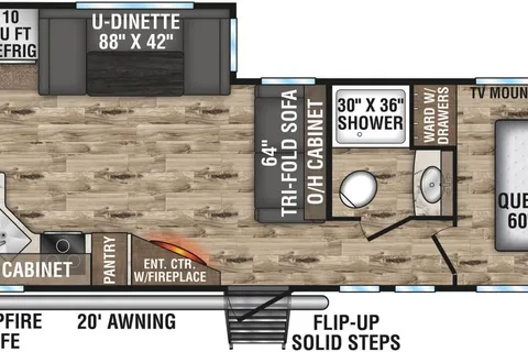 Trish's Stratus Venture 321VQB Travel Trailer 32ft cabin, 8+