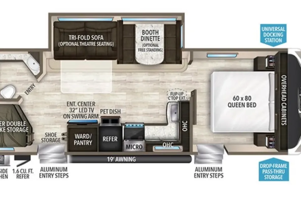 IMAGINE-2 with Sofa, Dinette, Private Queen Master & Bunks