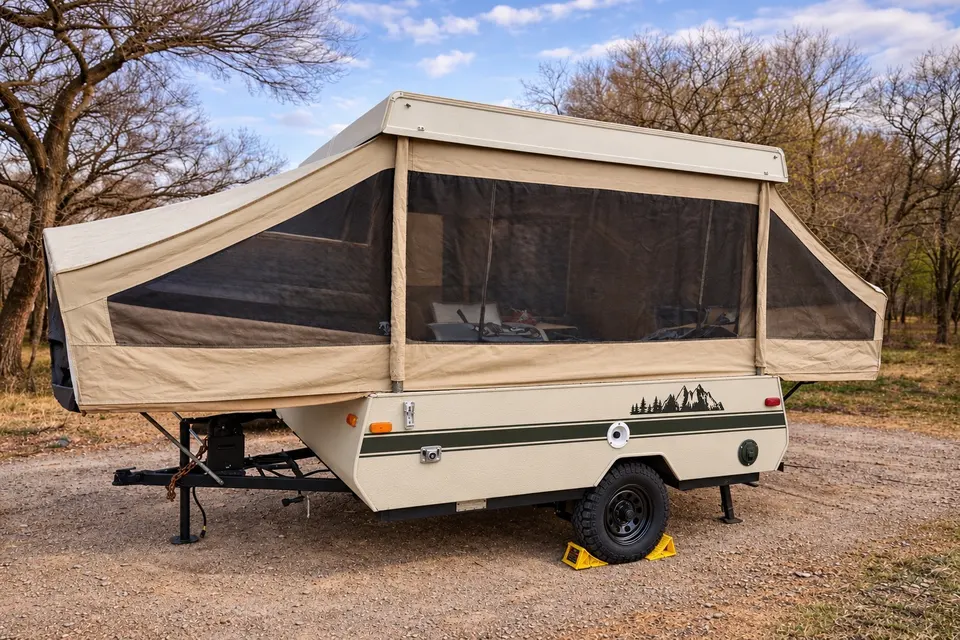 Cozy & Modern Pop-Up Camper for Family Getaways
