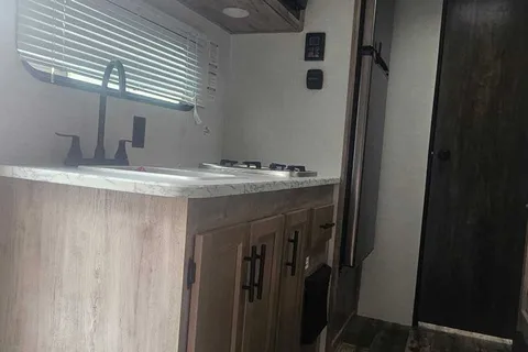 Welcome to 'The Burger' Grand River Bunkhouse Trailer with the luxuries of home.