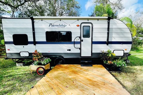 Home sweet home on a travel trailer