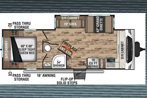 SPORTTREK w/ Private Queen Master, Residential Kitchen & Solar