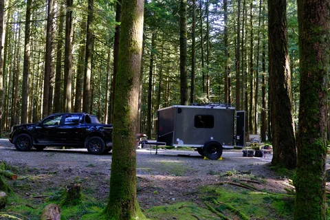 Cozy Off-Grid Cabin Trailer | Sleeps 2 | Solar + Water + Kitchen