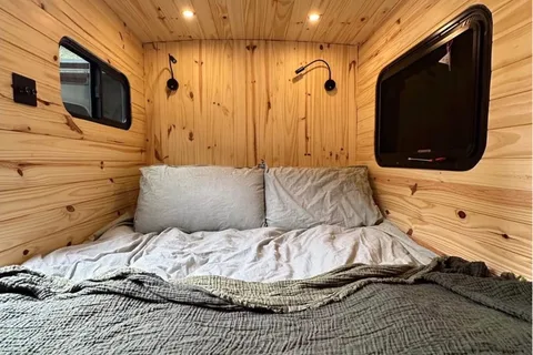 Cozy Off-Grid Cabin Trailer | Sleeps 2 | Solar + Water + Kitchen