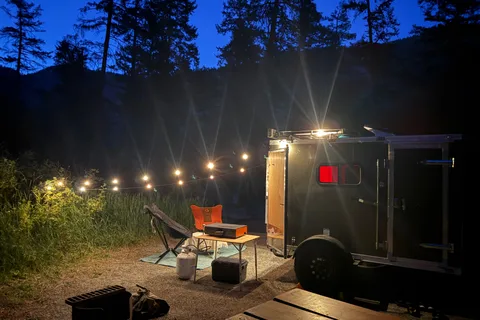 Cozy Off-Grid Cabin Trailer | Sleeps 2 | Solar + Water + Kitchen