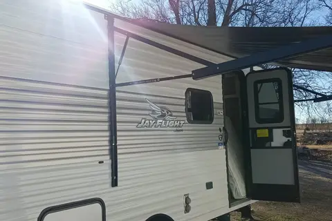 Jayco Flight sleeps 8, most any truck can haul