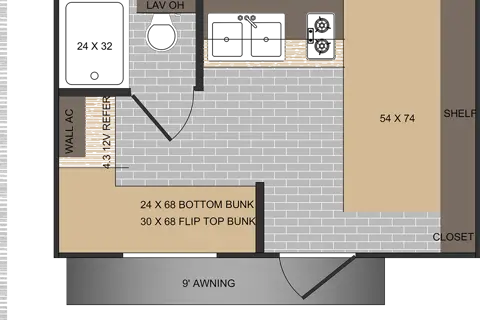 Solar-powered, light-weight, family adventure bunk house