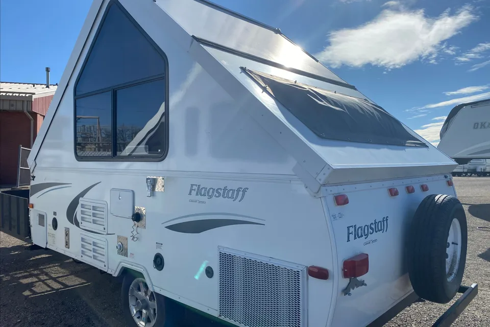 Musesica Forest River Flagstaff 12SDTH toy hauler A Frame Travel Trailer