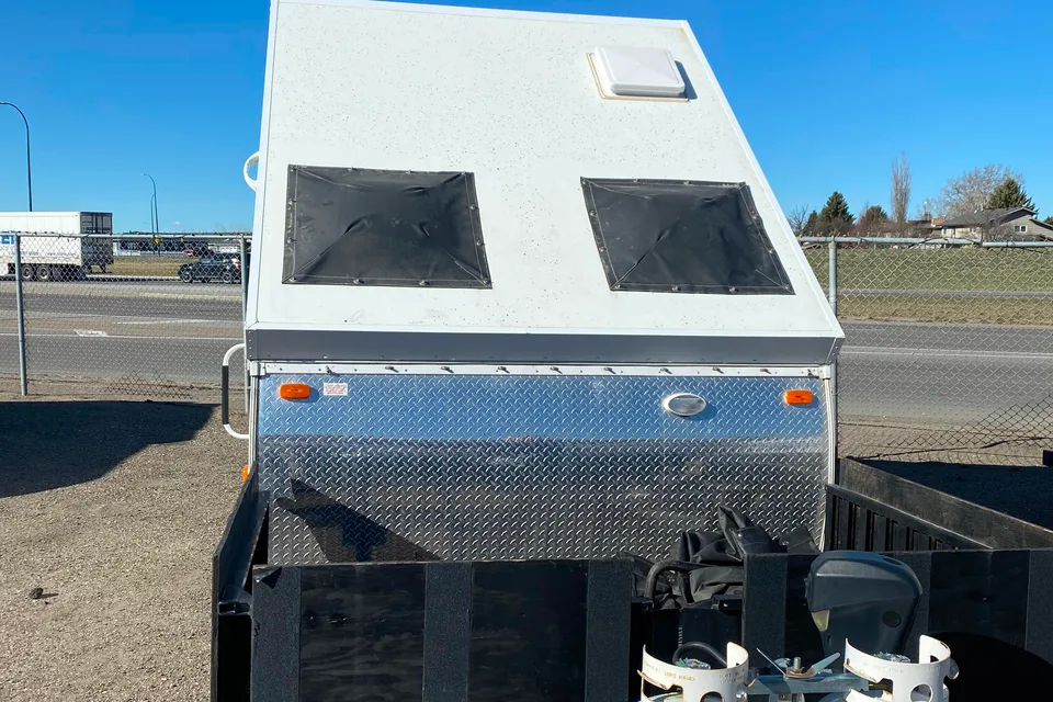Musesica Forest River Flagstaff 12SDTH toy hauler A Frame Travel Trailer