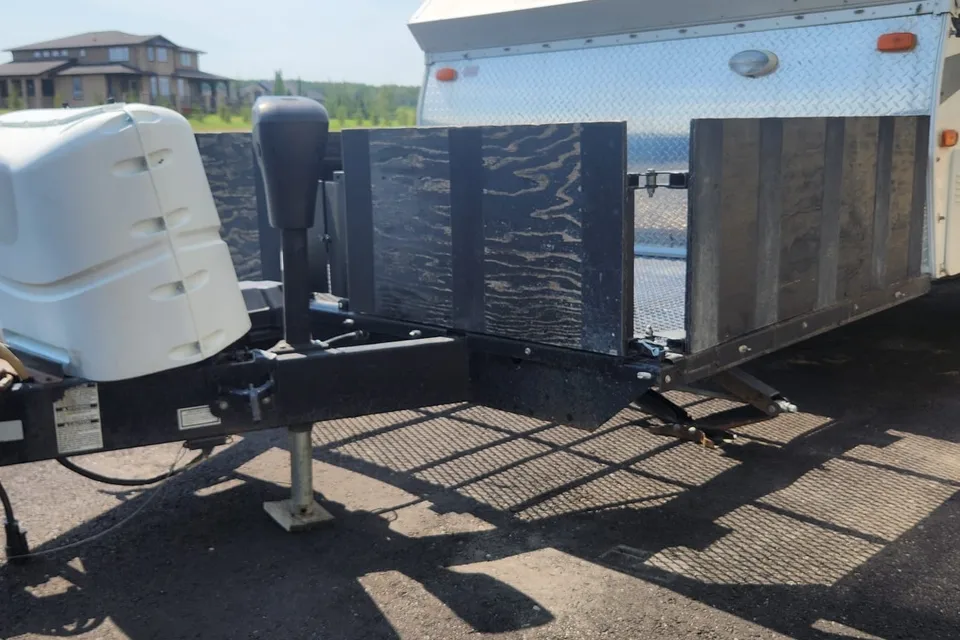 Musesica Forest River Flagstaff 12SDTH toy hauler A Frame Travel Trailer