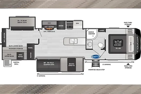 Keystone Cougar 34TSB Travel Trailer