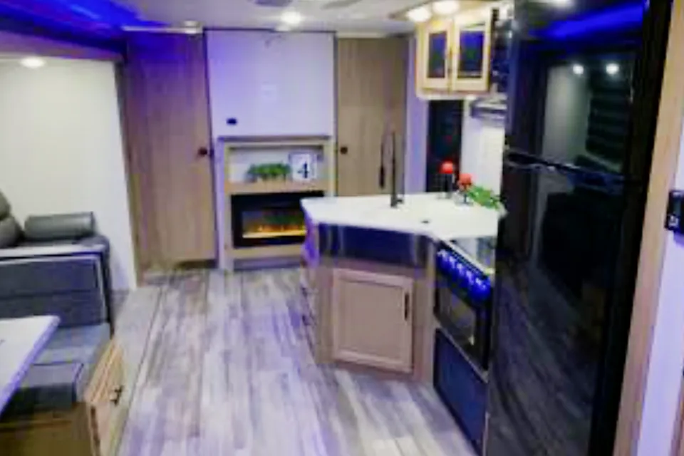 The Berger family Forest River Alpha wolf Travel Trailer
