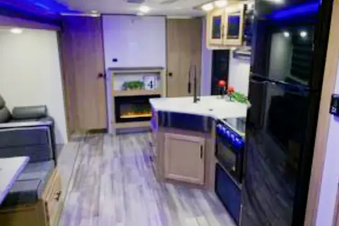 The Berger family Forest River Alpha wolf Travel Trailer