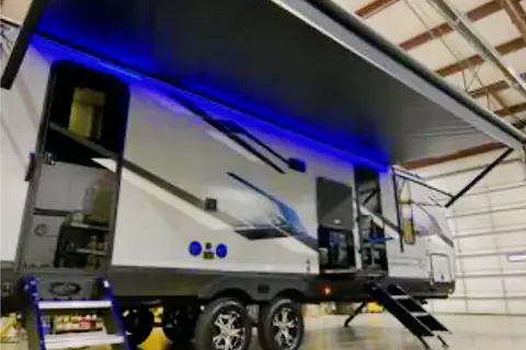 The Berger family Forest River Alpha wolf Travel Trailer
