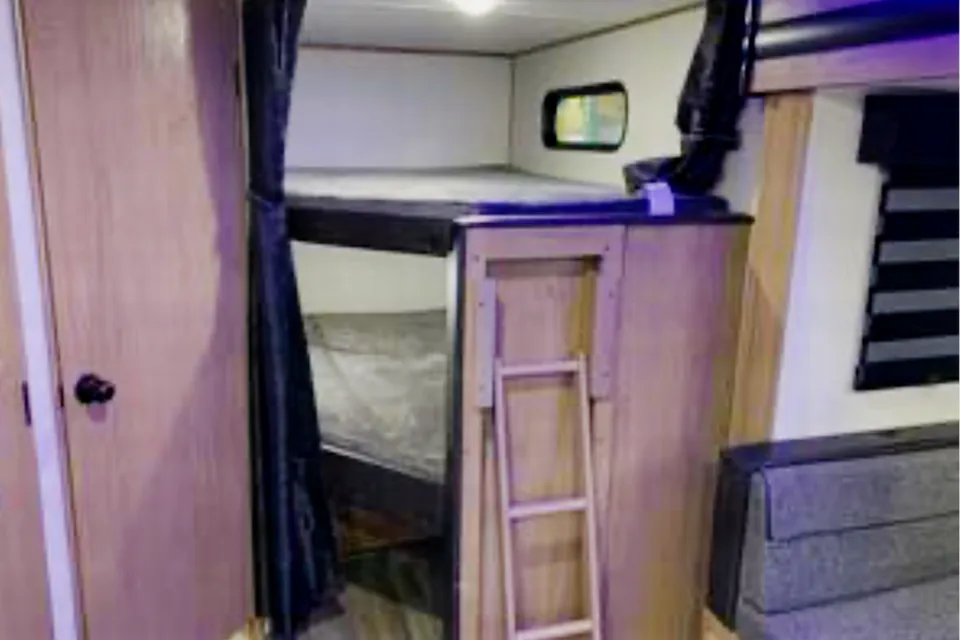 The Berger family Forest River Alpha wolf Travel Trailer
