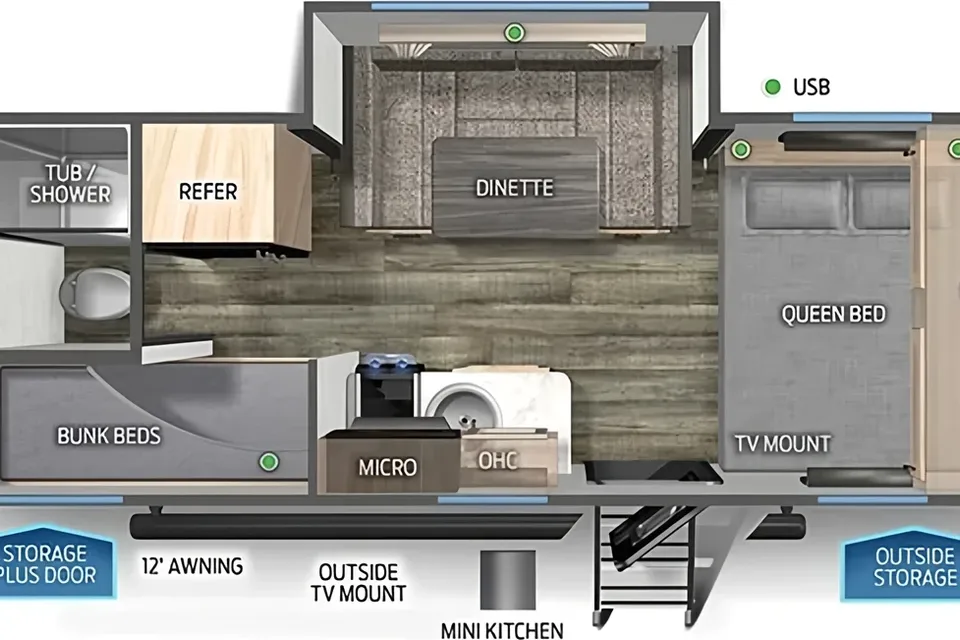 Forest River Wolf Pup 17JGBL Travel Trailer