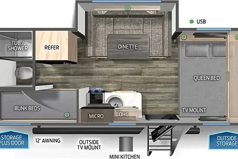 Forest River Wolf Pup 17JGBL Travel Trailer