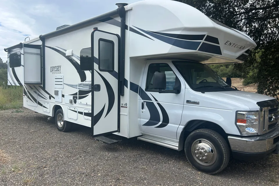 Sara's Entegra Coach Odyssey Class C Pet Friendly