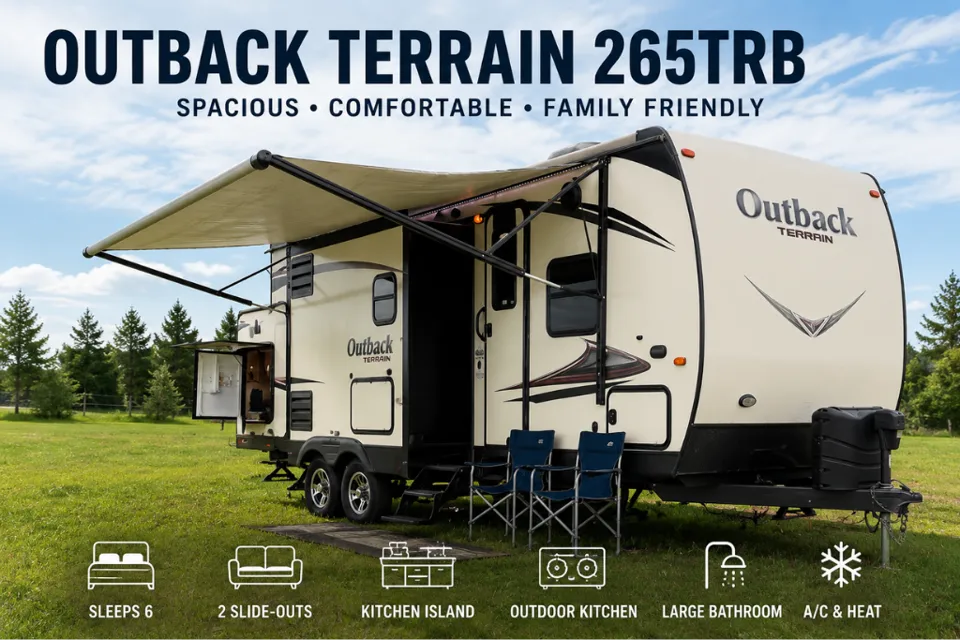 Spacious Family Camper | Outdoor Kitchen | 2 Slide-outs | Sleeps 6 | Outback Terrain 265TRB