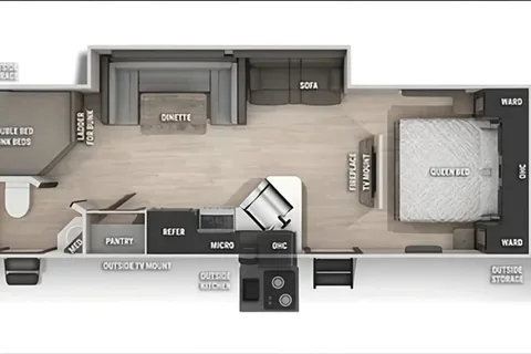 Luxury  Greywolf 26DBH Travel Trailer with fireplace