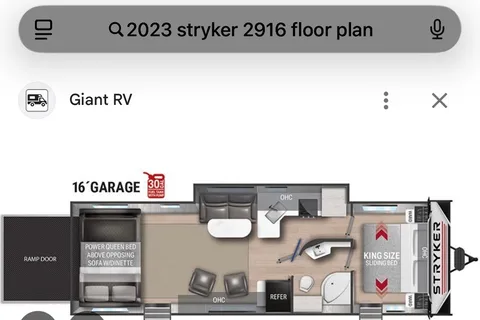 Daniel's Cruiser RV Stryker st2916 Toy Hauler