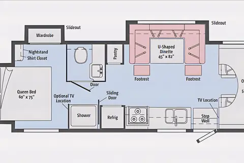 2018 Winnebago Spirit 26A ClassC 3-Slide-out Toilet Bath Separation