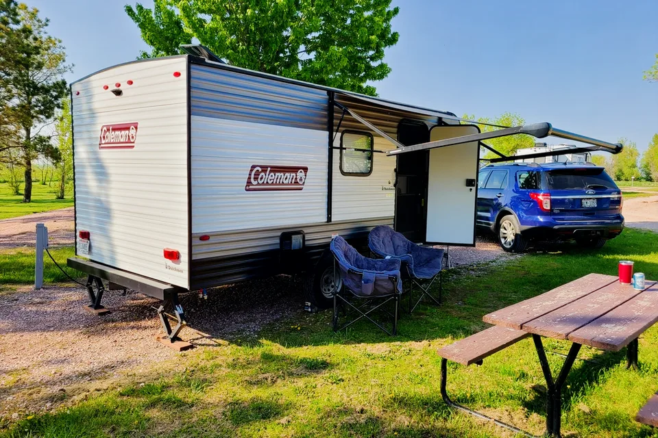 Kid Approved Camper Rental with Fireplace