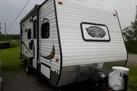 Home away from home in the Forest River viking bunkhouse Travel Trailer