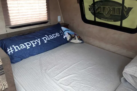 Home away from home in the Forest River viking bunkhouse Travel Trailer