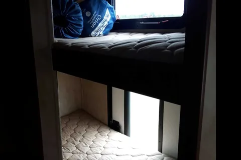 Home away from home in the Forest River viking bunkhouse Travel Trailer