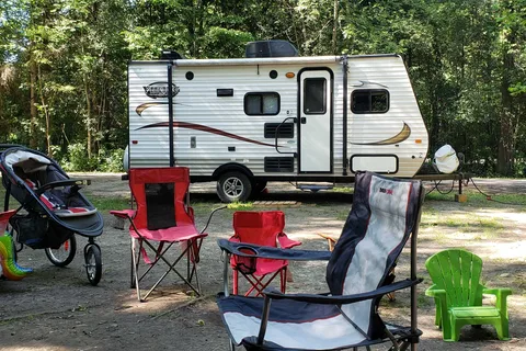 Home away from home in the Forest River viking bunkhouse Travel Trailer
