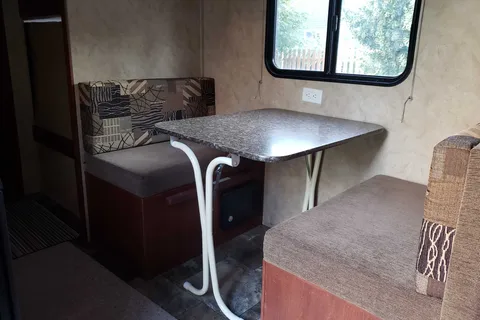 Home away from home in the Forest River viking bunkhouse Travel Trailer