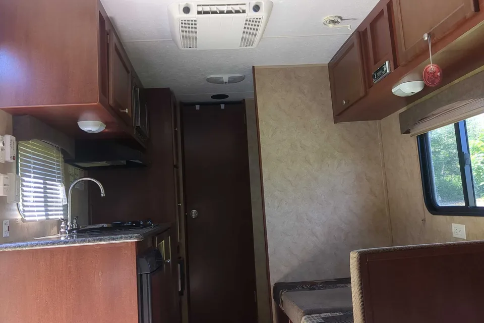 Home away from home in the Forest River viking bunkhouse Travel Trailer