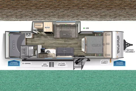 Spacious Wolfpup w/ Bunkbeds and Queen bed