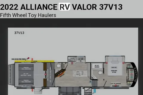FamAlly Alliance RV Valor 37v13 Toy Hauler Fifth Wheel