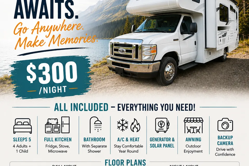 Glamping with Ford E450 Adventure Class C