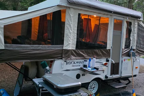 The Happy Camper -family-friendly Rockwood Freedom Pop-up trailer