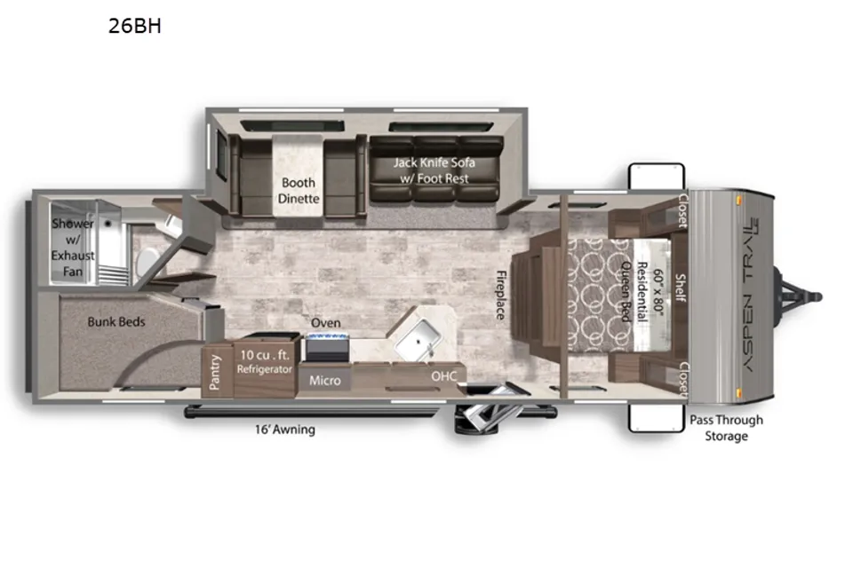 Carefree RV's 2025 Dutchmen RV Aspen Trail LE 26BH Travel Trailer