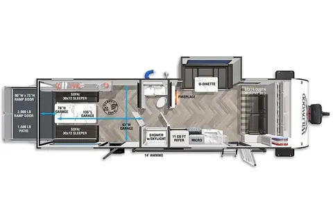 T11 - 2022 Forest River Wildwood FSX Platinum Toy Hauler Sleeps 6